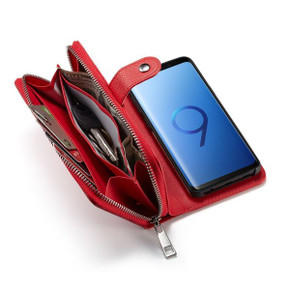 Samsung Galaxy S9      Zipper Wallet Case    Red