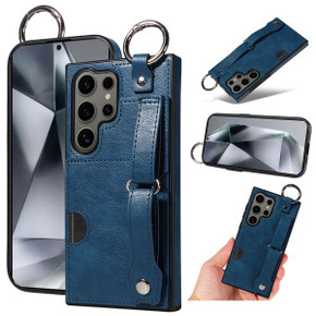 Samsung Galaxy S24 Ultra      Hand Strap PU Card Case    Navy