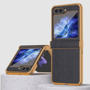 Samsung Galaxy Z Flip5 5G Electroplasting PU Case Black Samsung Galaxy Z Flip5 5G Electroplasting PU Case Black