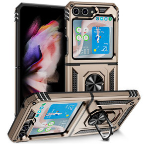 Samsung Galaxy Z Flip5 5G Military Armour Ring Case Gold Samsung Galaxy Z Flip5 5G Military Armour Ring Case Gold
