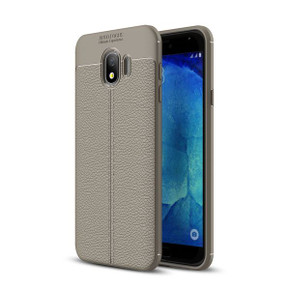 Samsung Galaxy J4      Leather Texture Case    Grey