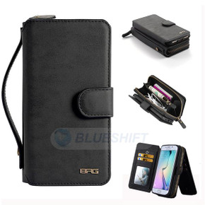 Samsung Galaxy S6 Edge      Deluxe Zipper Case    Black