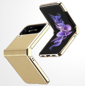 Samsung Galaxy Z Flip4 5G      Electroplasting PU Case    Gold
