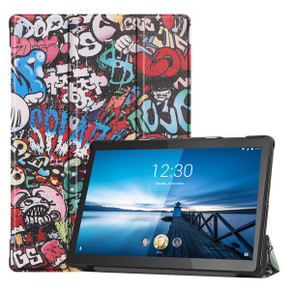 Lenovo Tab M10 FHD Rel TB-X605LC Designer Tri-Fold Case Graffiti