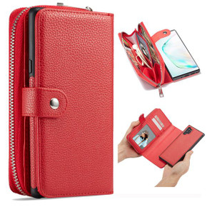 Samsung Galaxy Note 10      Zipper Wallet Case    Red