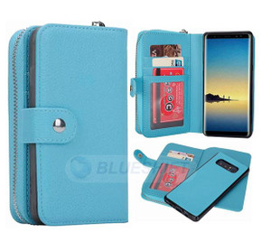Samsung Galaxy Note 8      Zipper Wallet Case    LightBlue