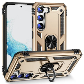 Samsung Galaxy S23 Military Armour Ring Case Gold Samsung Galaxy S23 Military Armour Ring Case Gold