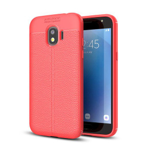 Samsung Galaxy J2 Pro 2018      Leather Texture Case    Red