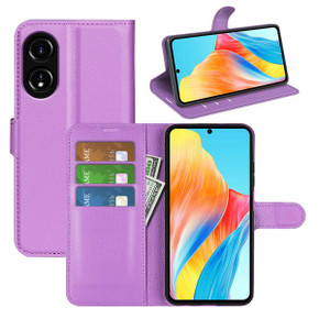 Oppo A58 4G      Pu Wallet Case    [Purple]
