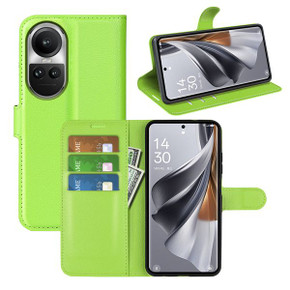Oppo Reno 10 Pro 5G      Pu Wallet Case    [Green]