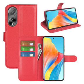 Oppo A98 5G      Pu Wallet Case    [Red]