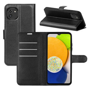 Galaxy A03      Pu Wallet Case    [Black]