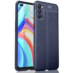 OPPO Reno4 5G Leather Texture Case Navy OPPO Reno4 5G Leather Texture Case Navy