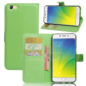 Oppo A77 (2017)      Pu Wallet Case    [Green]