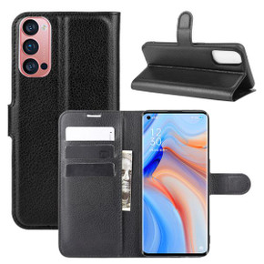 Oppo Reno4 Pro 5G      Pu Wallet Case    [Black]