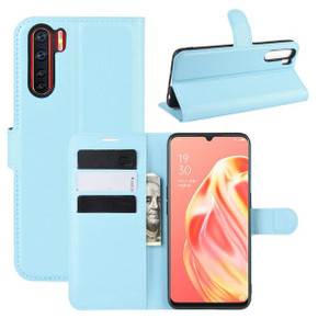 Oppo A91      Pu Wallet Case    [Lightblue]