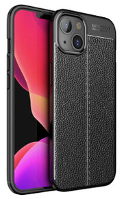 Apple iPhone 14 Plus Leather Texture Case Black