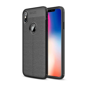 Apple iPhone XS Max Leather Texture Case Black