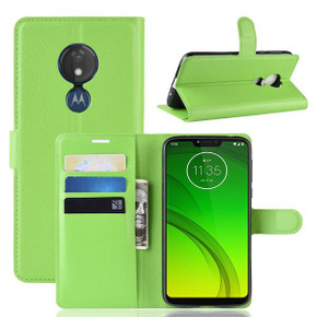 Moto G7 Power      Pu Wallet Case    [Green]