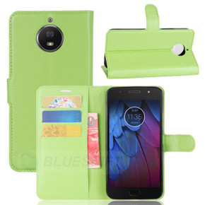 Moto G5S Plus      Pu Wallet Case    [Green]