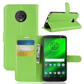 Moto G6 Plus      Pu Wallet Case    [Green]