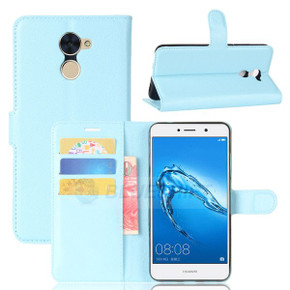 Huawei Y7 Prime      Pu Wallet Case    [Lightblue]