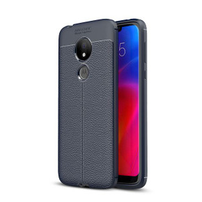 Moto G7 Power Leather Texture Case Navy