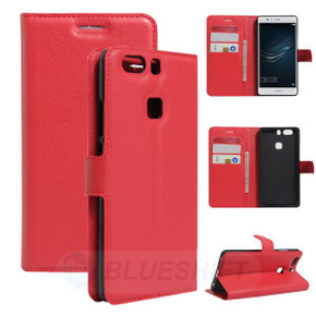 Huawei P9 Plus      Pu Wallet Case    [Red]