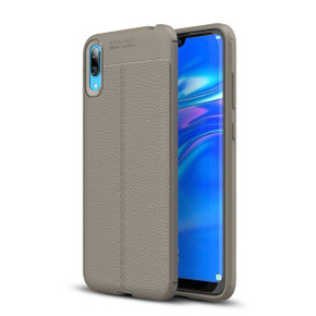 Huawei Y7 Pro 2019      Leather Texture Case    Grey