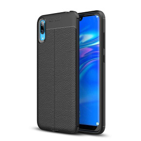 Huawei Y7 Pro 2019      Leather Texture Case    Black