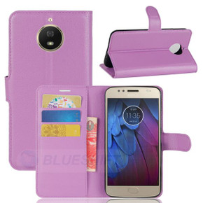 Moto G5S      Pu Wallet Case    [Purple]