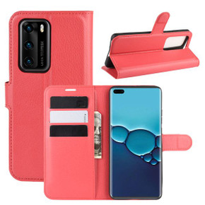 Huawei P40      Pu Wallet Case    [Red]