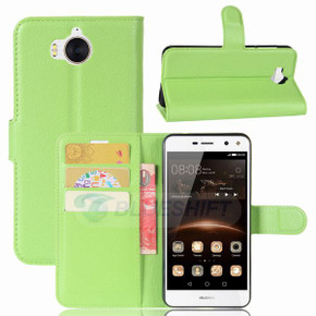 Huawei Y5 2017      Pu Wallet Case    [Green]