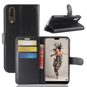 Huawei P20      Pu Wallet Case    [Black]