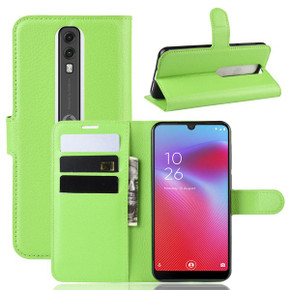 Vodafone Smart V10      Pu Wallet Case    [Green]
