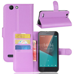Vodafone Smart E8      Pu Wallet Case    [Purple]