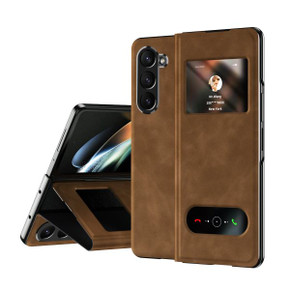 Samsung Galaxy Z Fold 6      Pu Leather Case    [Brown]