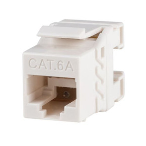 DYNAMIX Cat6A Slimline RJ45 Jack, 50µm, 180°, 23-24 AWG, White, Tool: CT-RAPV2 FP-C6AUTP-03