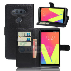 LG V20      Pu Wallet Case    [Black]