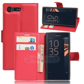 Sony Xperia X Compact      PU Wallet Case    [Red]