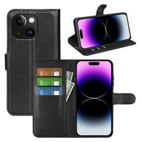 Iphone 15 Plus      Pu Wallet Case    [Black]