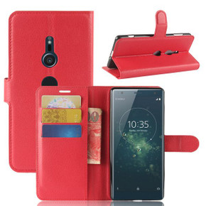 Sony Xperia XZ2      PU Wallet Case    [Red]