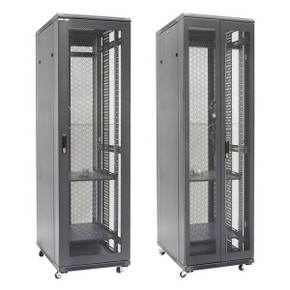DYNAMIX 42RU Server Cabinet 800mm Deep, Front Mesh Door, Rear Mesh Double Doors, 2x 150mm Vertical Cable Trays 2x Fixed Shelves, 2x 6-Way PDU, bolt down kit, 25x cage nuts & 4x castors