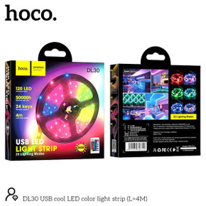 Hoco 4 Meter USB LED Light Strip w/ 120 LED,
 20 Modes,
 Remote (DL30) 
