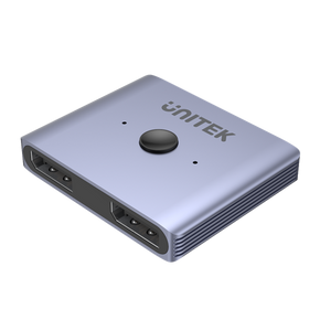 UNITEK 8K DisplayPort 1.4 Bi- DirectioSwitch with 2-In-1-Out or 1-in-2-Out. Connnect 2 Devices to 1 Display or Visa Veras. Supports Res up to 8K@60Hz. Easy One-switch Button. Space Grey Colour.
