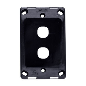 AMDEX Switch Plate ONLY. 2 Gang Wall Face Plate (Accepts Clipsal Style Mechs). Black   