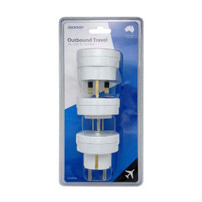 Jackson Outbound Slim Travel Adaptor Pack for US, UK and Europe.    