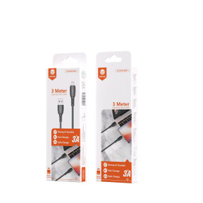 3A Fast & Safe Charge Cable w/ 2M & 3M (X5) - 3M  Micro USB [White] 