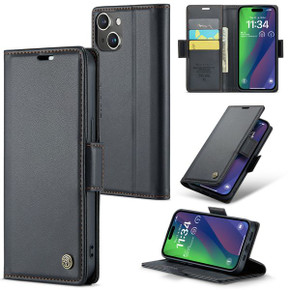 Apple Iphone 15      Pu Wallet Case    [Black]