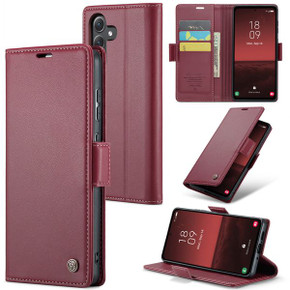 Samsung Galaxy A35 5G      Pu Wallet Case    [Maroon]